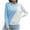 Blue, variant on IROINNID Womens Sweater Round Neckline Pullover Sweater Color Block Comfy Mid-Length Long Sleeve Hollow Out Sweater
