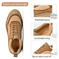 thumbnail image 2 of Mens Hiking Casual Shoes Vintage Leather Lightweight Outdoor Sneakers Lace Up Breathable Non-slip Driving Shoes Brown 9 US, 2 of 7