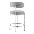 thumbnail image 5 of Counter Stool Chair, Set of 2, Grey Gray, Fabric, Metal, Bar Pub Cafe Bistro Dining Kitchen Hospitality Restaurant, Modern Contemporary HB35916, 5 of 11