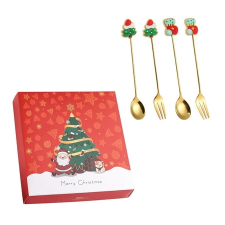 

SIEYIO Set of 4 Stainless Steel Fruit Forks Spoons Coffee Spoon Small Fruit Fork