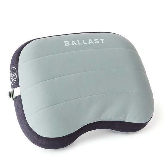 Almohada inflable de playa Ballast con bolsa de arena, color gris claro