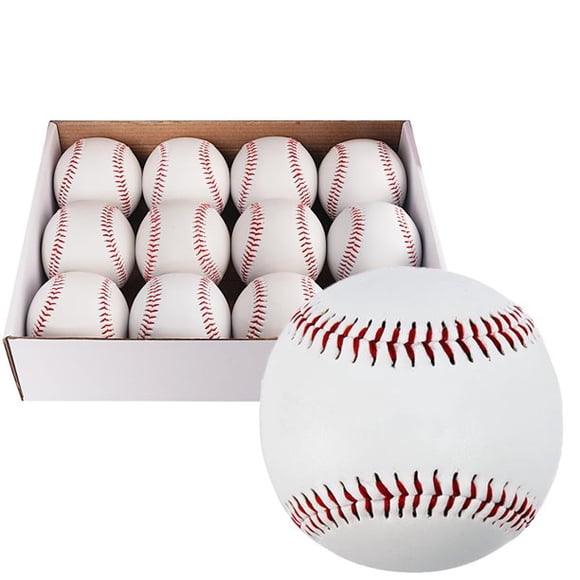 12 Pack Standard Size Adult Baseballs Unmarked & Leather Covered Training Ball Practice Baseball for Kids