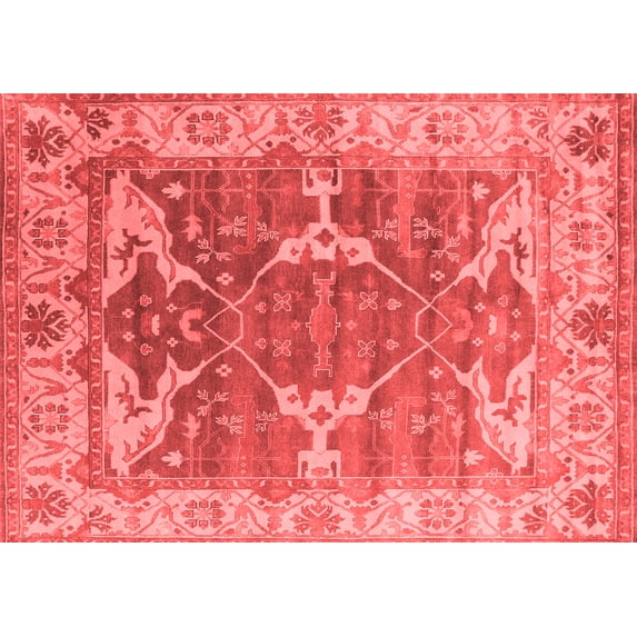 Ahgly Company Indoor Rectangle Oriental Red Industrial Area Rugs, 7' x 9'