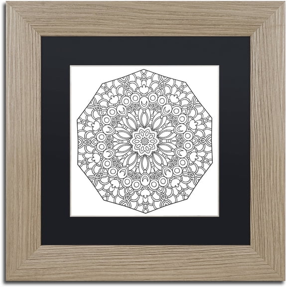 Trademark Fine Art "Fun Mandala" Canvas Art by Kathy G. Ahrens, Black Matte, Birch Frame