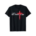 thumbnail image 1 of Cotton Short Sleeve T-Shirt I Can't But I Know A Guy Jesus Cross Funny Christian T-Shirt, 1 of 6