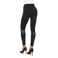 thumbnail image 2 of MeMoi Sexy Moto Pleather Accent Shaping Leggings - Womens - Female, 2 of 5