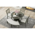 thumbnail image 2 of Rustic Elegance 5 Dining With 3 Upholstered Chairs And Bench In Gray For A Warm Inviting Home Modern (gray): Table, & Curved Areas, 2 of 7