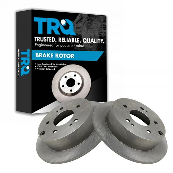 TRQ Rear Brake Rotors Set Solid Fits Select 2006-2012 Mitsubishi Eclipse 2004-2012 Galant