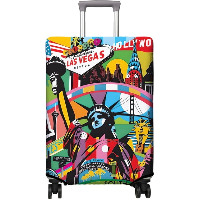Travel Luggage Cover Suitcase Protector Fits 18-32 Inch Luggage Wheel Covers Patterned Travel Related Items Flower Luggage Protector Elastic Luggage Anti-scratch Suitcase Cover XL