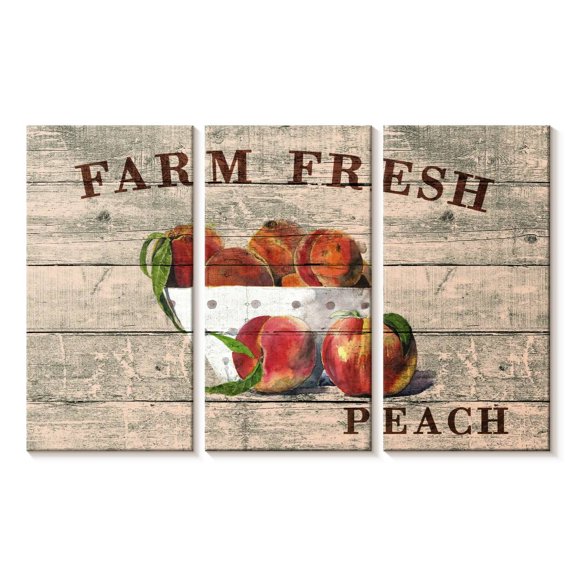 Elephant Stock Fresh Peach Wall Sign Wall Art - Horizontal Multi Panel Canvas - Dining Room Wall Decor - Wall Signs Multi Panel - Beige And Brown Decor - 45" x 28"