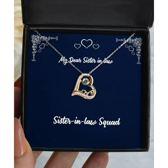 amangny Unique Sister in Law Love Dancing Necklace, Sister-in-Law Squad, Gifts for Sister, Present from Sister, for Sister in Law