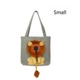 thumbnail image 4 of Greeniant Portador de mascotas, León, cordón transpirable, gato, perro, transporte, lienzo de dibujos animados, transporte, retráctil, bolso de viaje Suministros para gatos Gris oscuro S Greeniant PT005162-05B, 4 of 6