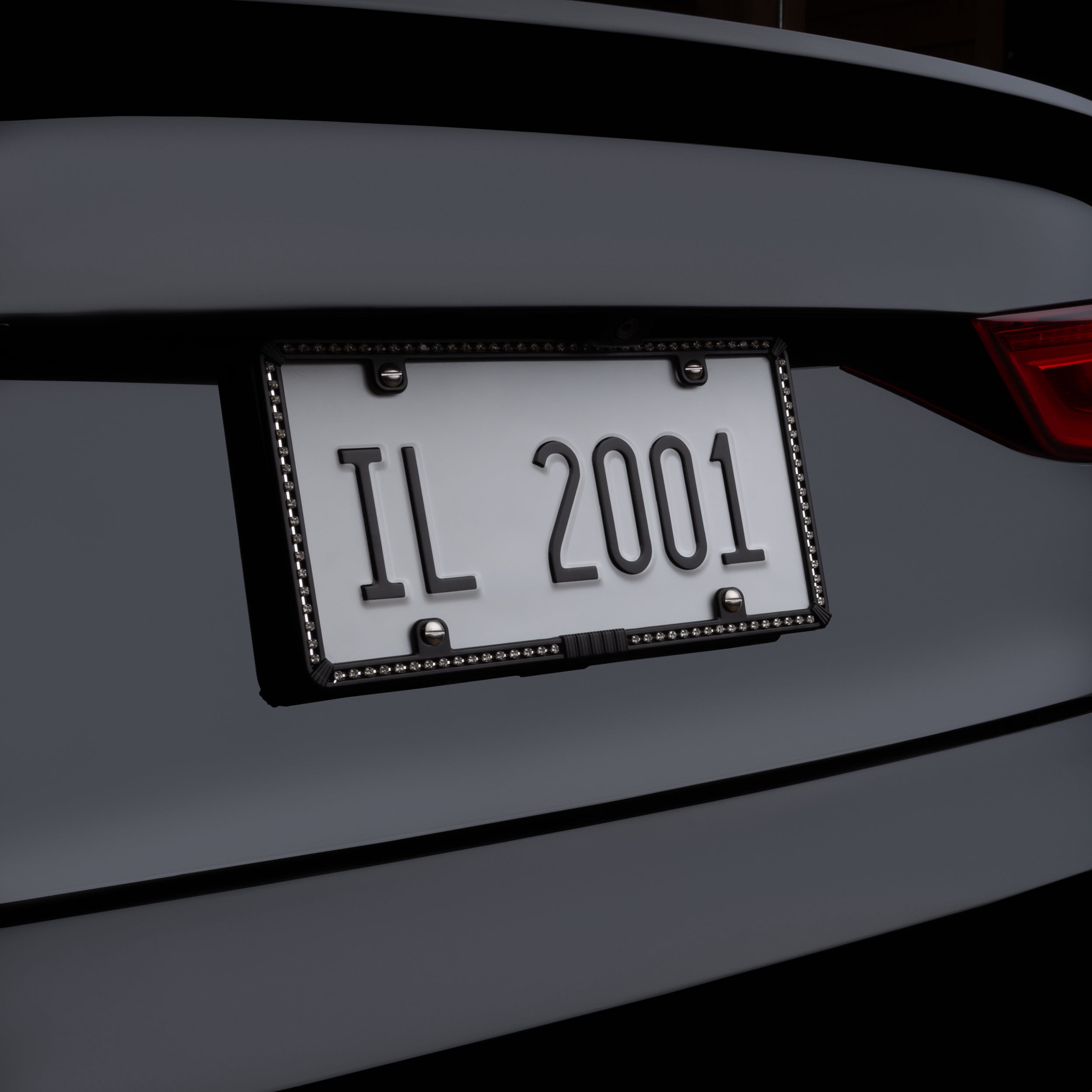Auto Drive Black Metal Bling Automotive License Plate Frame, 92854W