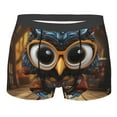 thumbnail image 5 of Uemuo Quirky Owl With Glasses Pattern Men's Boxer Briefs,Trunk Anti-Chafing,Comfortable, Durable, and Stylish Underwear-Small, 5 of 9