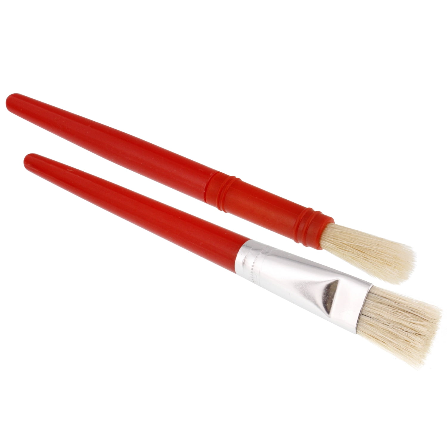 Outus 26 Pieces Hog Bristle Paint Brushes Round Flat Paint Brushes for School Home Painting Supplies Assorted Colors