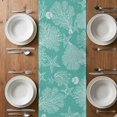 thumbnail image 4 of Table Runner 108 Inches Long for Kitchen Dining, Teal Coastal Dresser Scarf Farmhouse, Dining Table Decorations for Wedding/Parties, Starfish Coral Summer Beach Ocean 13 x 108 In, 4 of 8