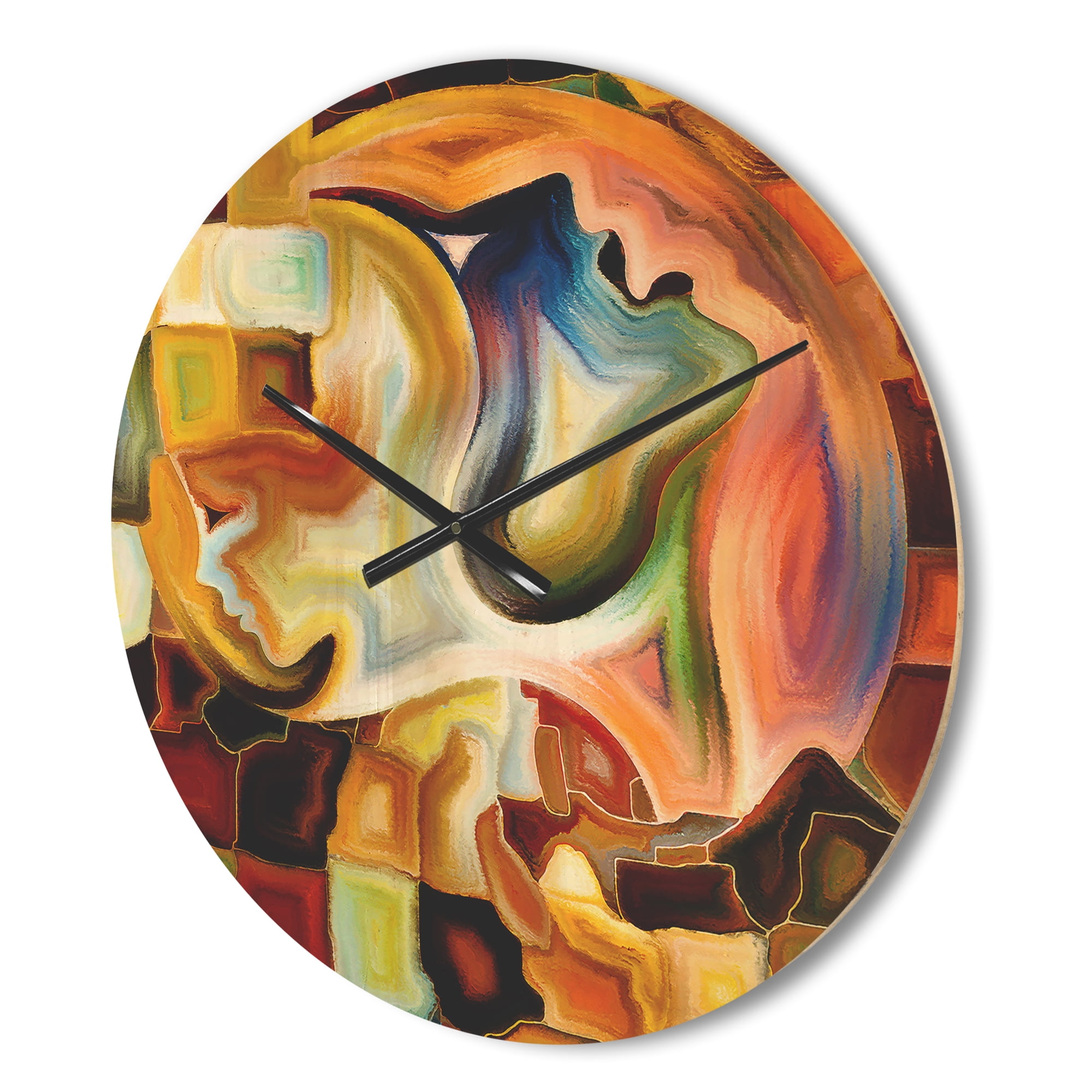 Designart 'Way of Inner Fractal' Modern Wood Wall Clock