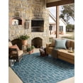 thumbnail image 3 of Indoor Outdoor Rug 7x9, Reversible, Loloi Easton Fog / Teal (6'7" x 9'4"), 3 of 7
