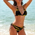 thumbnail image 5 of Beautiful Sunflower Butterfly Women's Bikini V Neck Swimsuit Set 2 Piece Over Size Bathing Suit Side Triangle Bathing Suit, 5 of 9