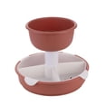 thumbnail image 1 of Kearding Organizador de ingredientes para olla caliente, estante giratorio, estante de almacenamiento de ingredientes, estante de doble capa Cocina y Comedor rosa, 1 of 6