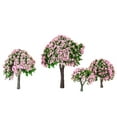 thumbnail image 4 of Labymos 4 Pieces Model Trees Train Layout Garden Scenery White and Pink Flower Trees Diorama Miniature Pink, 4 of 7