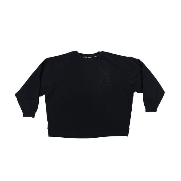 Calvin Klein Women's Logo Crewneck Sweatshirt Active Comfort Black X-Large New