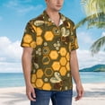 thumbnail image 5 of Bixox Men's Hawaiian Shirts Men's Bees and Honeycombs Print Short-Sleeve Shirt-Medium, 5 of 8
