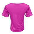 thumbnail image 4 of WCJM Women's Summer Causal Short Sleeve Tops Round Neck Stripe T Shirt Blous Women's Short Sleeve T-Shirt Women's Soft Workout Slim Casual Short Sleeved V Neck Crop Tops, 4 of 5