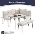 thumbnail image 3 of ZAFLY Dinning Table Set for 6, Modern Dinning Furniture, Space Saving DiningTable and Sofa Sets - Beige, 3 of 6