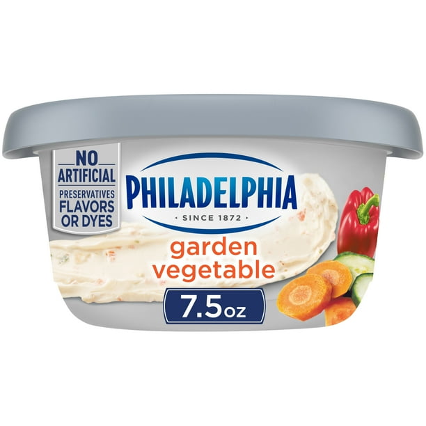 Philadelphia Garden Vegetable Cream Cheese Spread 7 5 Oz Tub Walmart Com