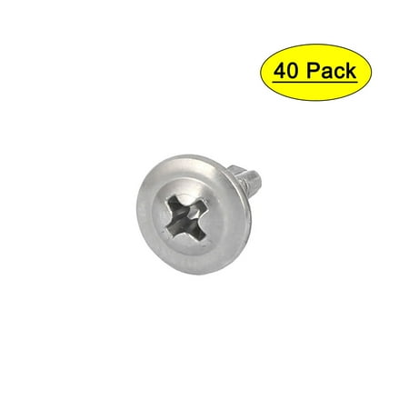 

M4.2 x 13mm Metal Round Head Self Drilling Screws Bolts 40 Pcs