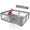 Baby Playpen, 71 x 59 Inches Large Playpen for Babies and Toddlers, Extra Safe with Anti-Collision Foam Playpens for Babies, Indoor & Outdoor Playard for Kids Activity Center with Gate
