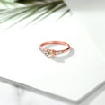 thumbnail image 4 of Gem Stone King 18K Rose Gold Plated Silver Peach Morganite and White Lab Grown Diamond Engagement Ring for Women (0.55 Cttw, Round 5MM, Gemstone October Birthstone, Size 6), 4 of 5
