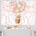 thumbnail image 3 of We Can Bearly Wait Backdrop Pink Hot Balloon Bearly Wait Baby Shower Party Decorations Backgrpund Pink Cloud Bear Girl Baby Shower Photography Background, 3 of 4