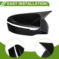 thumbnail image 4 of Cubierta de espejo ABS negra de 1 par para Nissan Rogue 2014-2020 Ox Horn con agujero para señal de giro, 4 of 7
