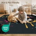 thumbnail image 4 of ODIKA Record Bold Vinyl Contrasting Disc Abstract Paint Splash Cd Shaped for Dining Room, Under Table, Office, Non-Slip Chair-Friendly Floor, 4 of 7