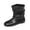 Black, variant on SAWOBUUN Women's Slouchy Ankle Boots Faux Leather Round Toe Flat Sole Slip On Non Slip Comfort Casual Winter Booties