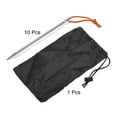 thumbnail image 3 of Unique Bargains 18cm Y-Beam Aluminum Tent Stakes with Pull Rope Kit 10Pcs and a Storage Bag, Silver 1 Set, 3 of 7