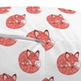 thumbnail image 3 of Fox Pouf Cover with Zipper, Forest Animal with the Printed Illustration Woodland Theme, Soft Decorative Fabric Unstuffed Case, 30" W X 17.3" L, Dark Salmon Paprika, by Ambesonne, 3 of 5