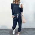 thumbnail image 2 of BLOCLOALO 2 Piece Lounge Set Pullover Crewneck Sweater Women's Outfit Crewneck Pullover Tops and Long Pants Sweatsuits Long Sleeve Tops Sweatpants and Sweatshirt Set Womens Lounge Outfit Navy 4Xl, 2 of 5