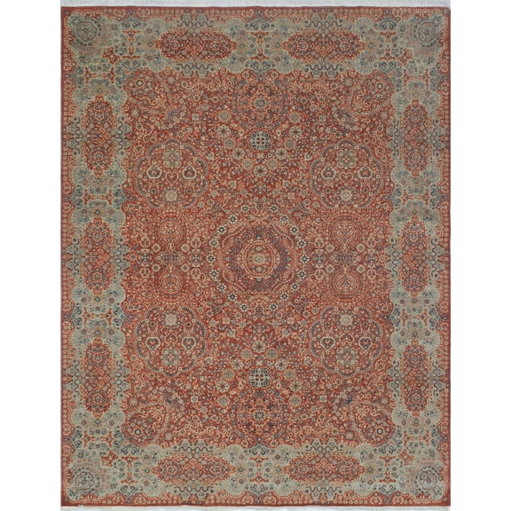 Mamlouk Bertin Rust/Blue Rug, 8'0" x 9'11"