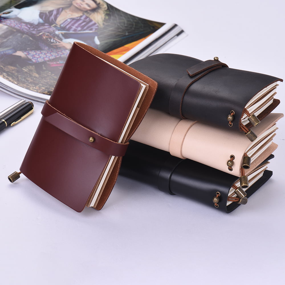 Portable Travel Journal Diary Leather Writing Notebook Refillable Lined ...