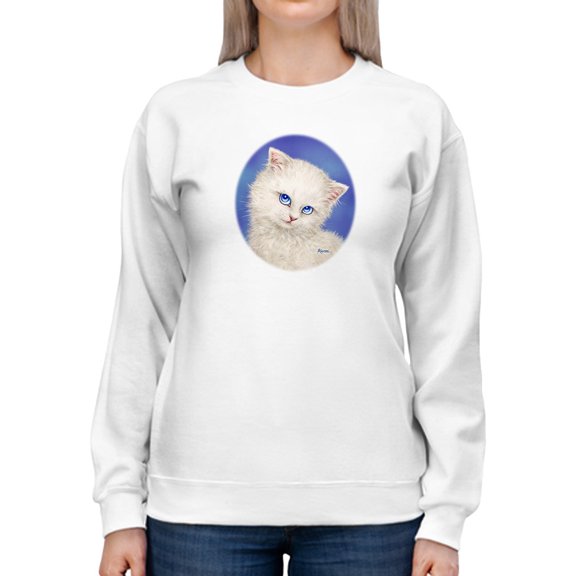 Cat Staring Sweatshirt Women -Kayomi Harai Designs, Female Large