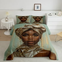 Manfei Colorful Sequin Print Bedding Comforter Set,Western Black Girl Twin Comforter Sets,African Princess Bedding Set For Men Women,Microfiber Bedroom Decor Reversible,2 Pieces