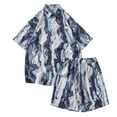thumbnail image 2 of Njoeus Men's Button Up Hawaiian Shirts and Shorts Suits Graphic Printed Summer Beach Casual Short Sleeve Mens Big & Tall 2 Piece Vacation Outfits Sets M-5XL, 2 of 5