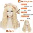 thumbnail image 3 of SEGO Clip in Hair Extension Full Hair Topper Long Synthetic Hair Loose Corn Wave Style Curly Clip on Secret Toupee Top Hairpiece for Thinning Hair Middle Part, 3 of 7