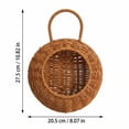 thumbnail image 3 of Imitation Rattan Wall Mounted Semi-Circular Flowerpot Storage Rack, Handmade Kitchen Sorting Basket, No Punching Required, for Wall Storage and Plant Display, 3 of 6