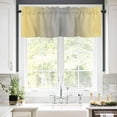 thumbnail image 5 of Ombre Valances for Windows Lemon Yellow and Grey Gradient Rod Pocket Curtain Valance Window Treatment Short Curtains for Kitchen Living Room, 58"x16", 5 of 5