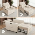 thumbnail image 4 of Homall Sleeper Sofa Chair Bed 3 in 1 Convertible Bed Chair Adjustable Sleeper Chair Pullout Sofa Bed,Beige, 4 of 8