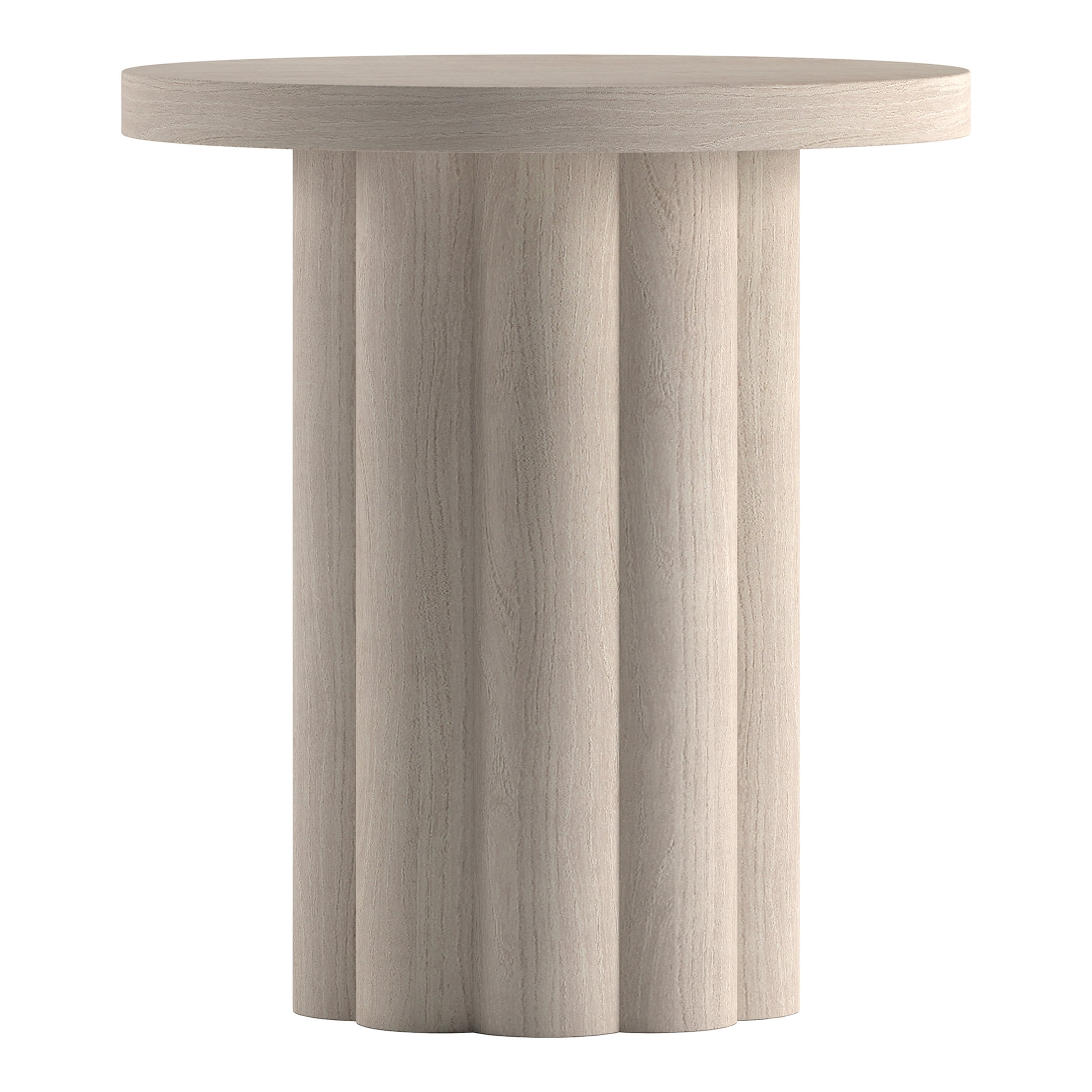 Evelyn&Zoe Modern/Contemporary 20" Wide Alder White Side Table
